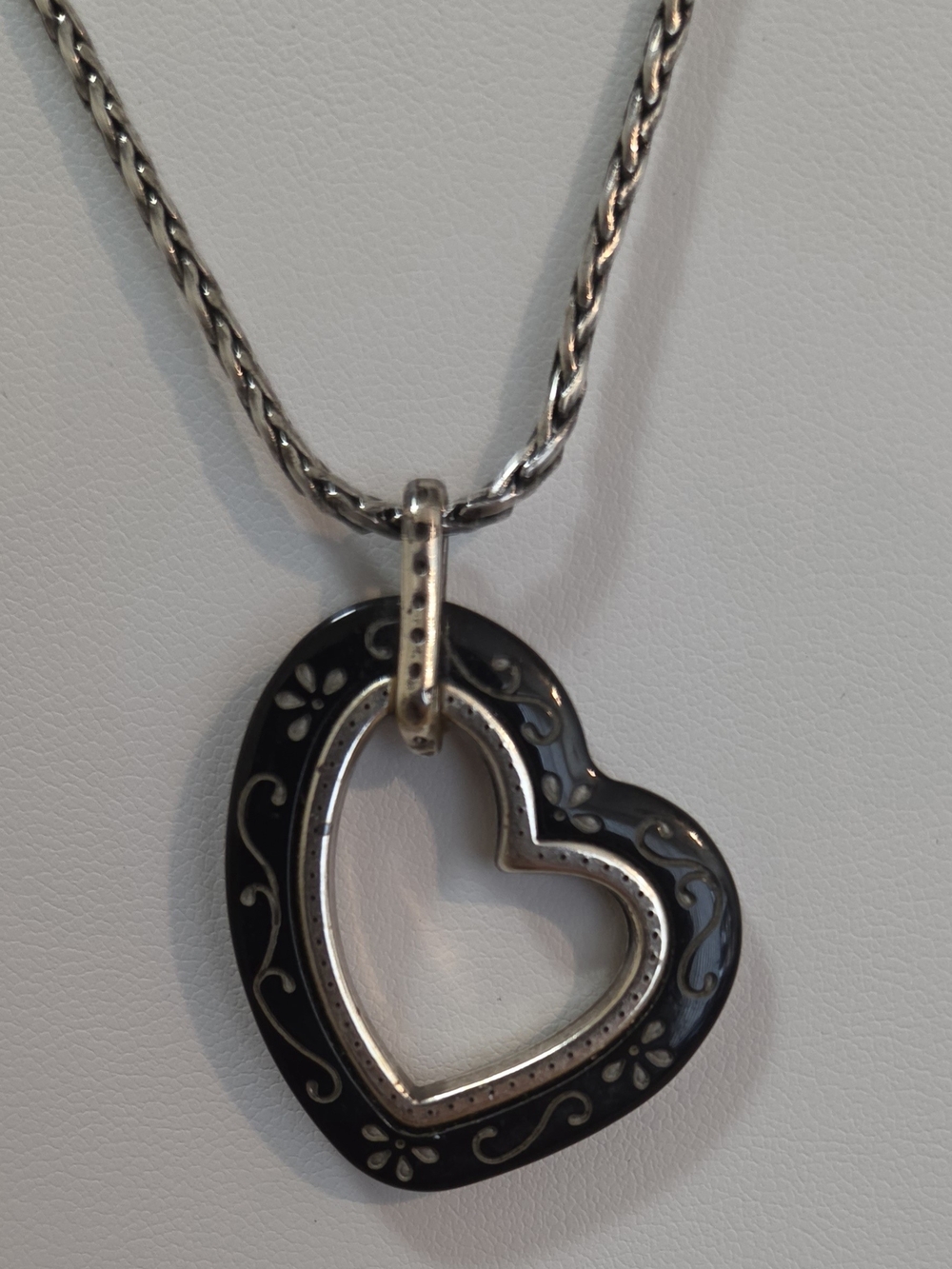 Brighton Black and Silver Heart Pendant Necklace